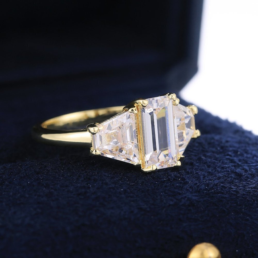 💍 Charm Crystal Clear White Gemstone Beautiful Wedding Rings  Women,INDN8270 - Picture 8 of 9